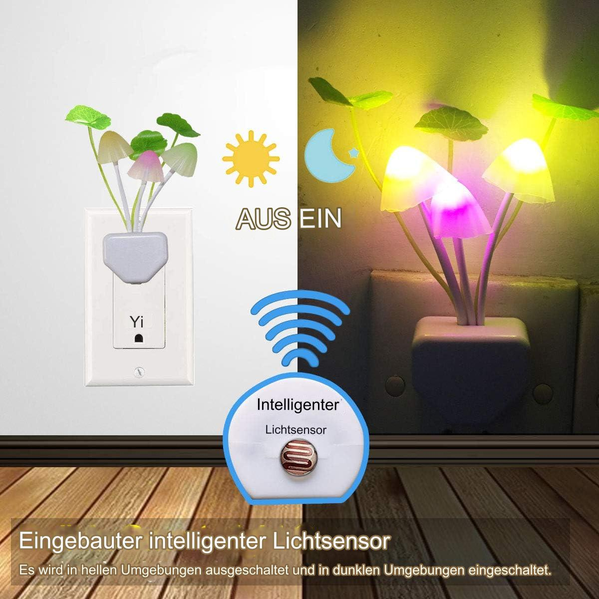 Nachtlicht in der Wand, mit Sonne und Mond Symbol, An und Aus.