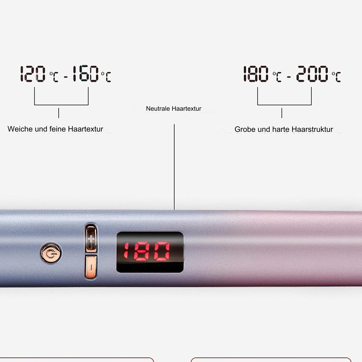 Haarglätter mit Temperatureinstellungen und digitaler Anzeige.