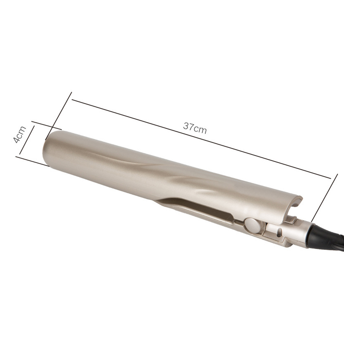 Ein metallenes stabförmiges Gerät mit Messlinien für 4 cm und 37 cm.