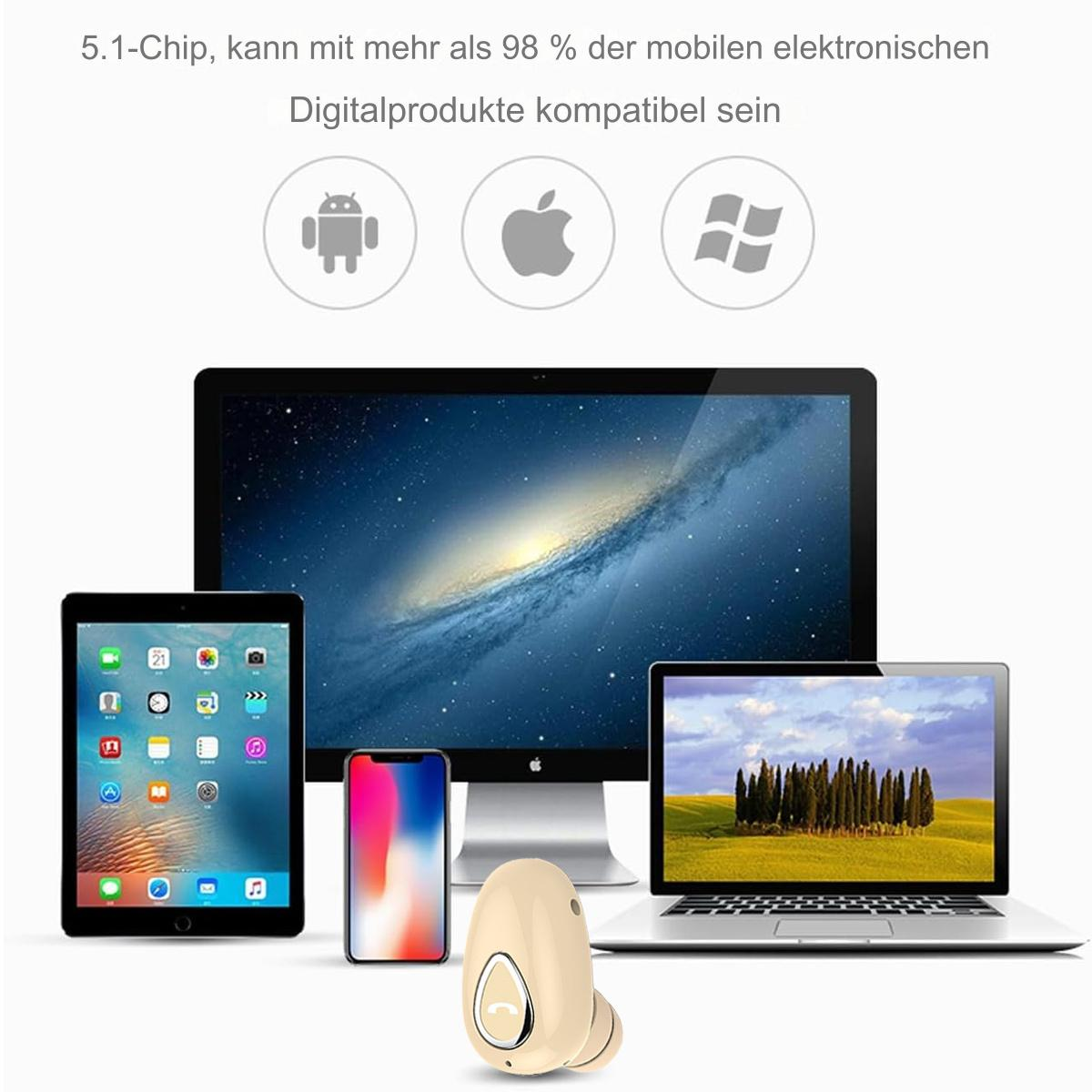 Mehrere Geräte: Tablet, Telefon, Laptop und ein Ohrhörer.