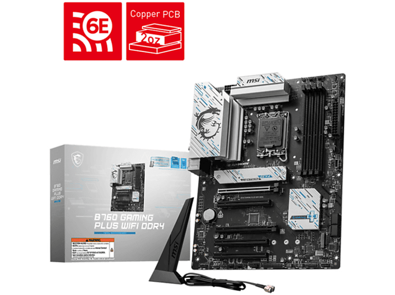 Placa base  - MSI B760 GAMING PLUS WIFI DDR4 placa base Intel B760 LGA 1700 ATX MSI