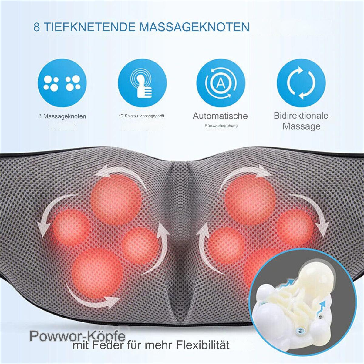 Massagekissen mit Massageknoten und grafischen Symbolen zur Erklärung.