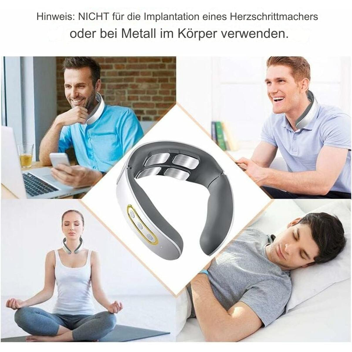 Nackenmassagegerät mit Personen, die es benutzen.
