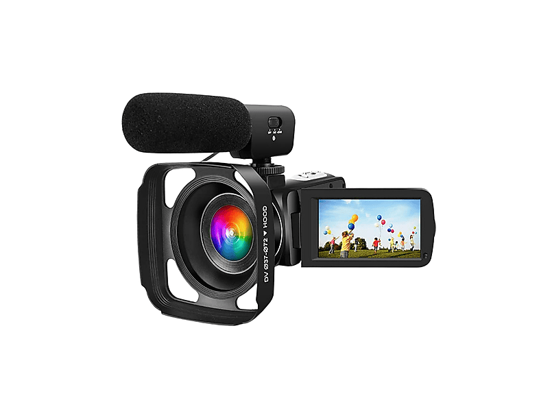 DARMLINK 2.7K Videokamera mit Mikrofon,Weitwinkelobjektiv Videorecorder ...