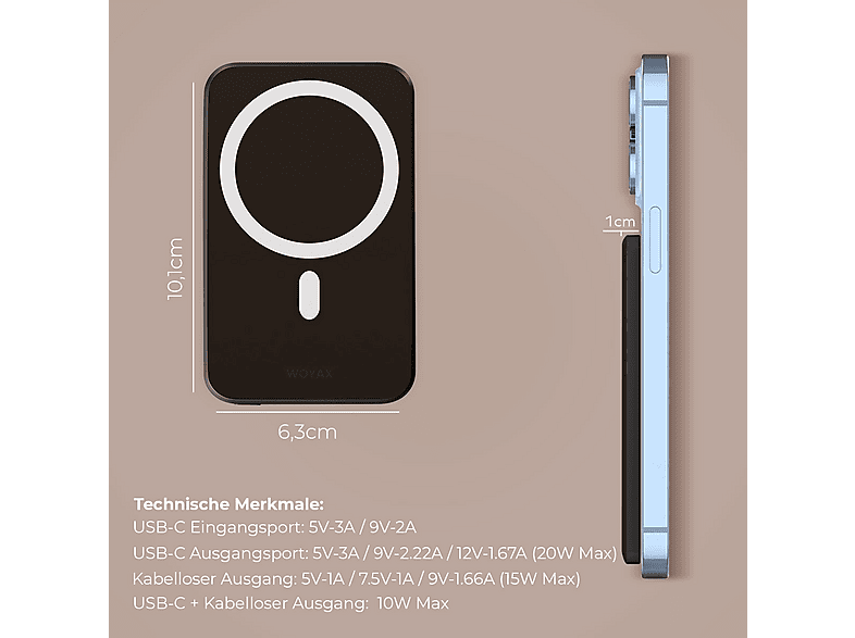 WOYAX By Deji Magsafe 20 W iPhone 12 | 13 - 14 - 15 - 16 - 17 Pro