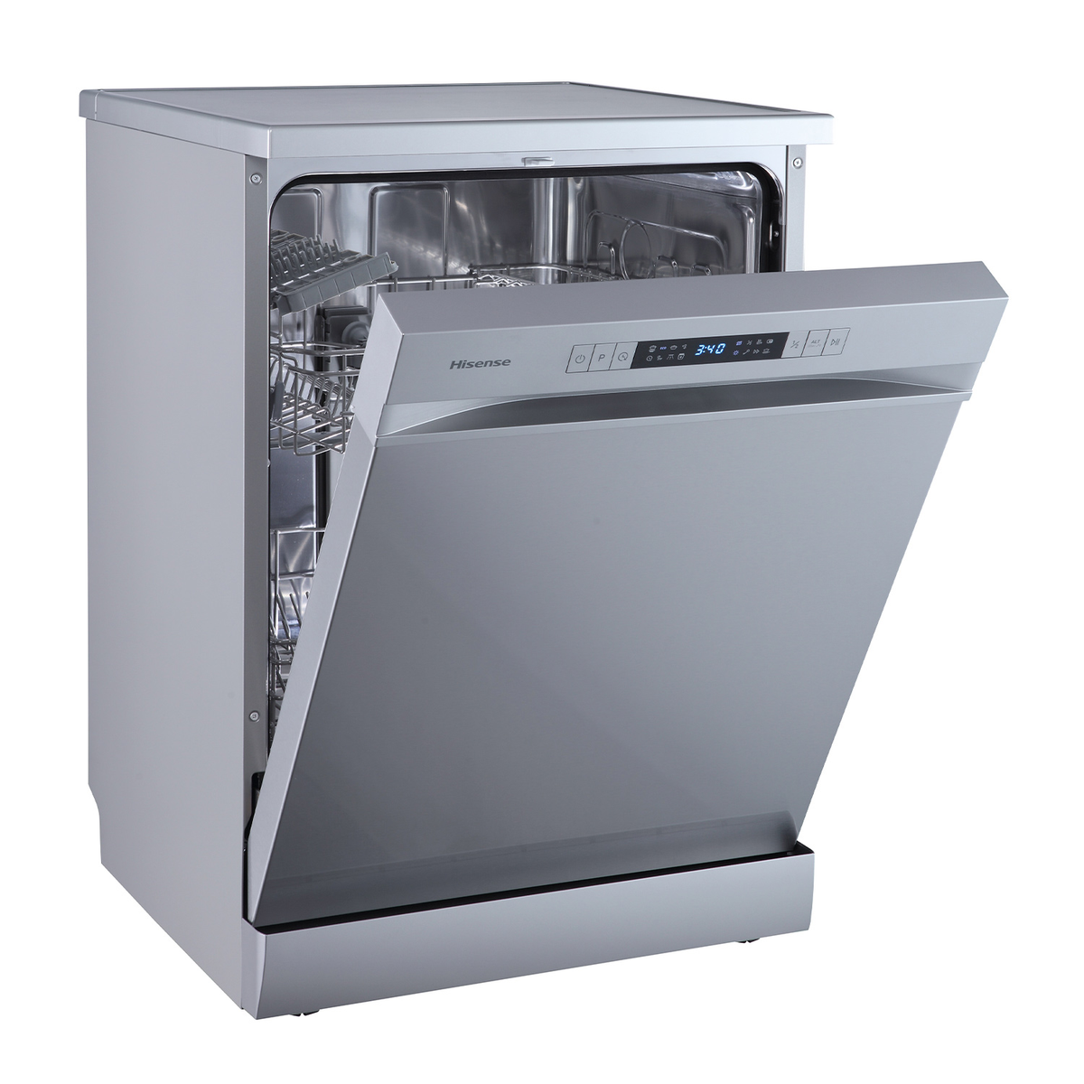 Lavastoviglie Libera installazione HISENSE HS623D10X, Programmi 7, Dimensioni: L 60,0 cm, A 85,0 cm, P 60,0 cm, Rumorosità 47 dB(A), Consumo di acqua 11 l, Acciaio inox, Classe D