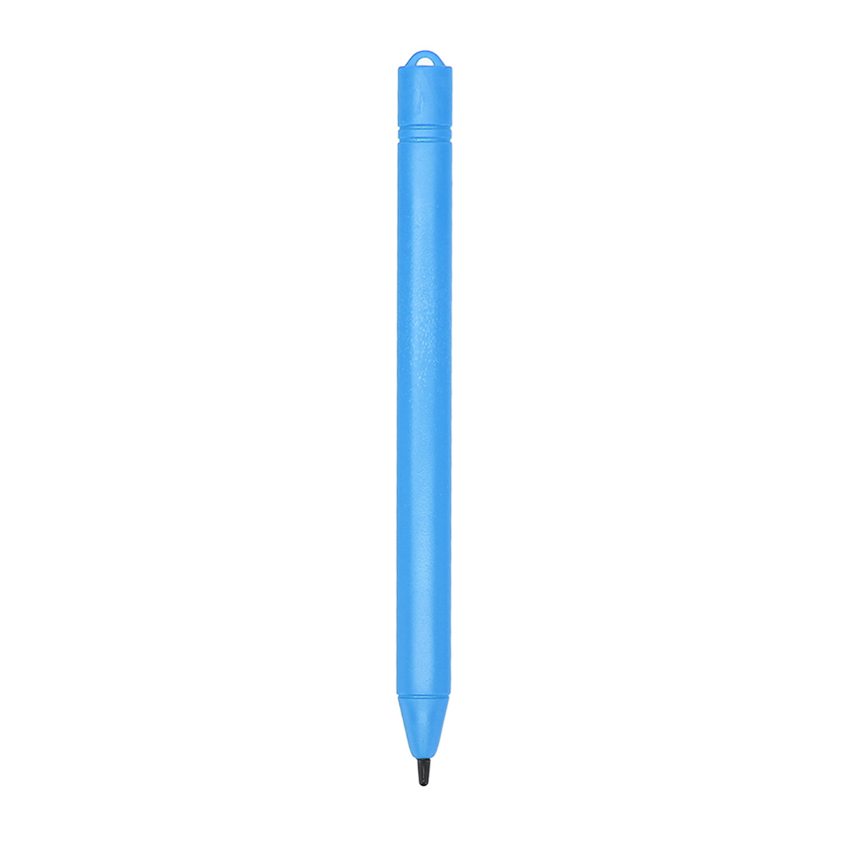 Blauer Stift, einzelnes Objekt, auf weißem Hintergrund.