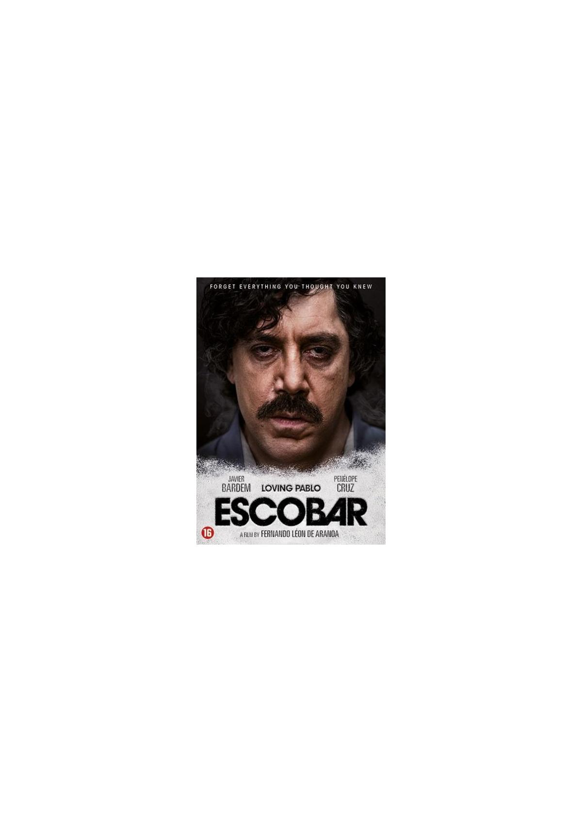 Filmposter Escobar. Een man met een snor staat centraal.
