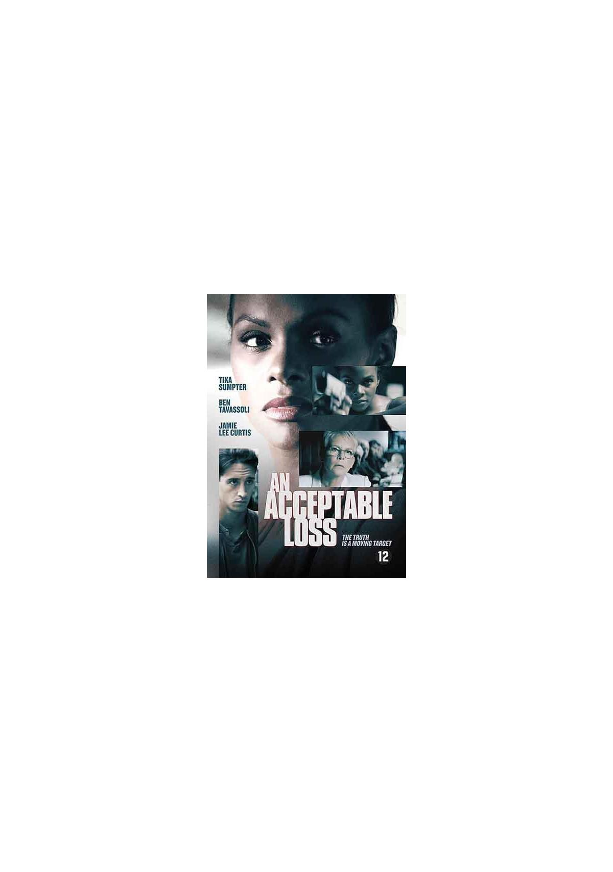 Filmcover van An Acceptable Loss. Toont het gezicht van een vrouw en andere scènes.