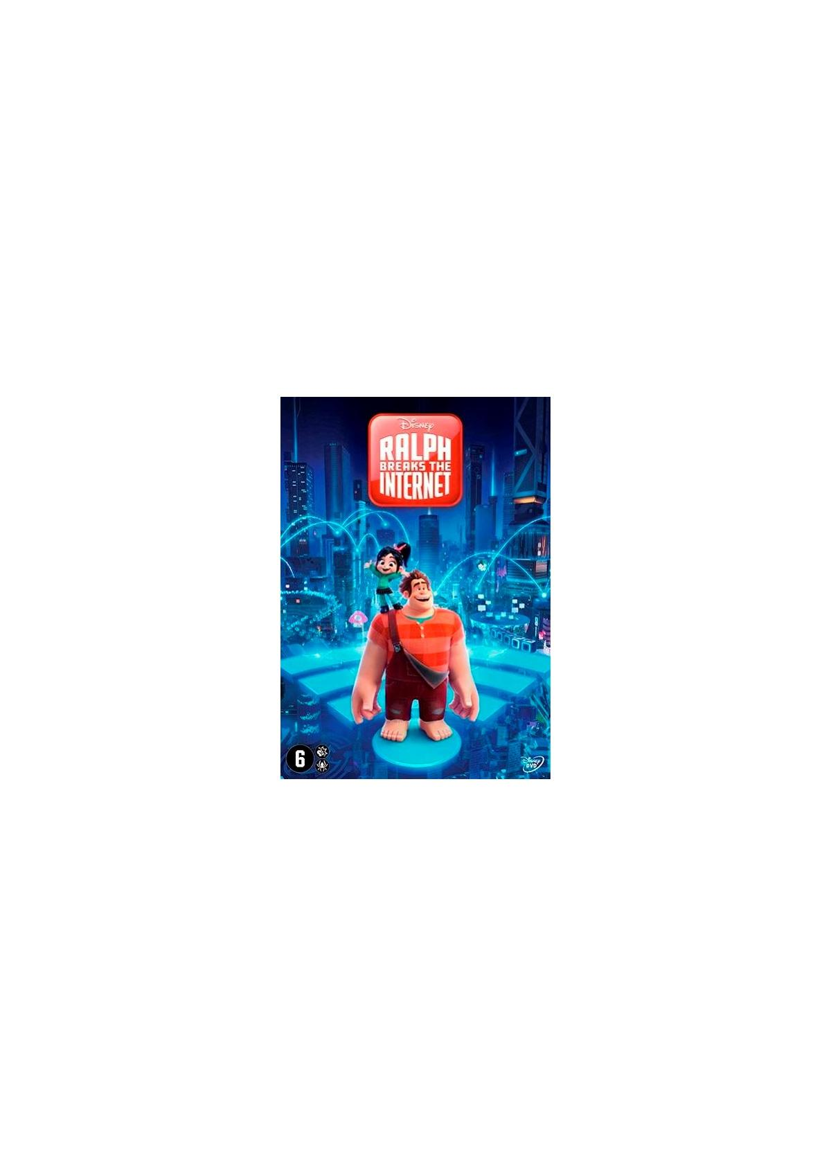 Filmposter voor "Ralph Breaks the Internet" met Ralph en Vanellope in een stedelijke omgeving.