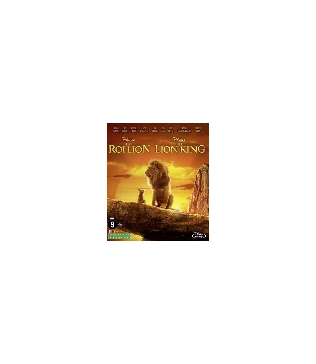La couverture du DVD du Roi Lion avec un lion et son petit sur un fond doré.