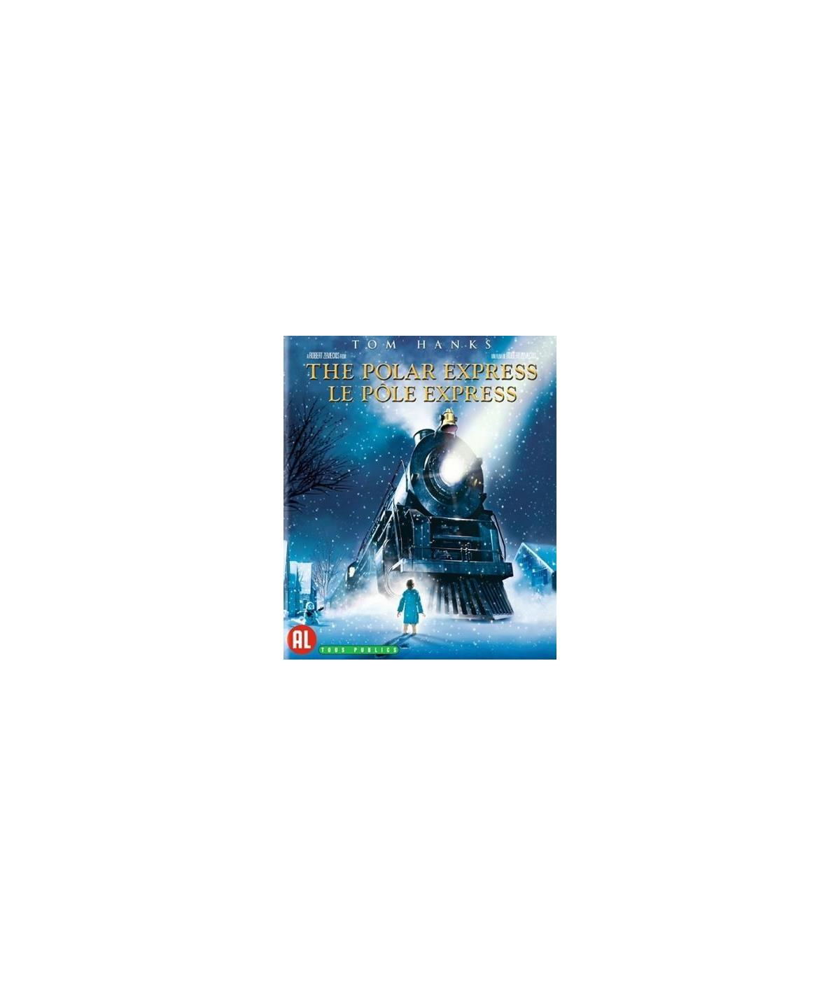 De Polar Express filmcover toont een trein en een kind. Titel: The Polar Express.