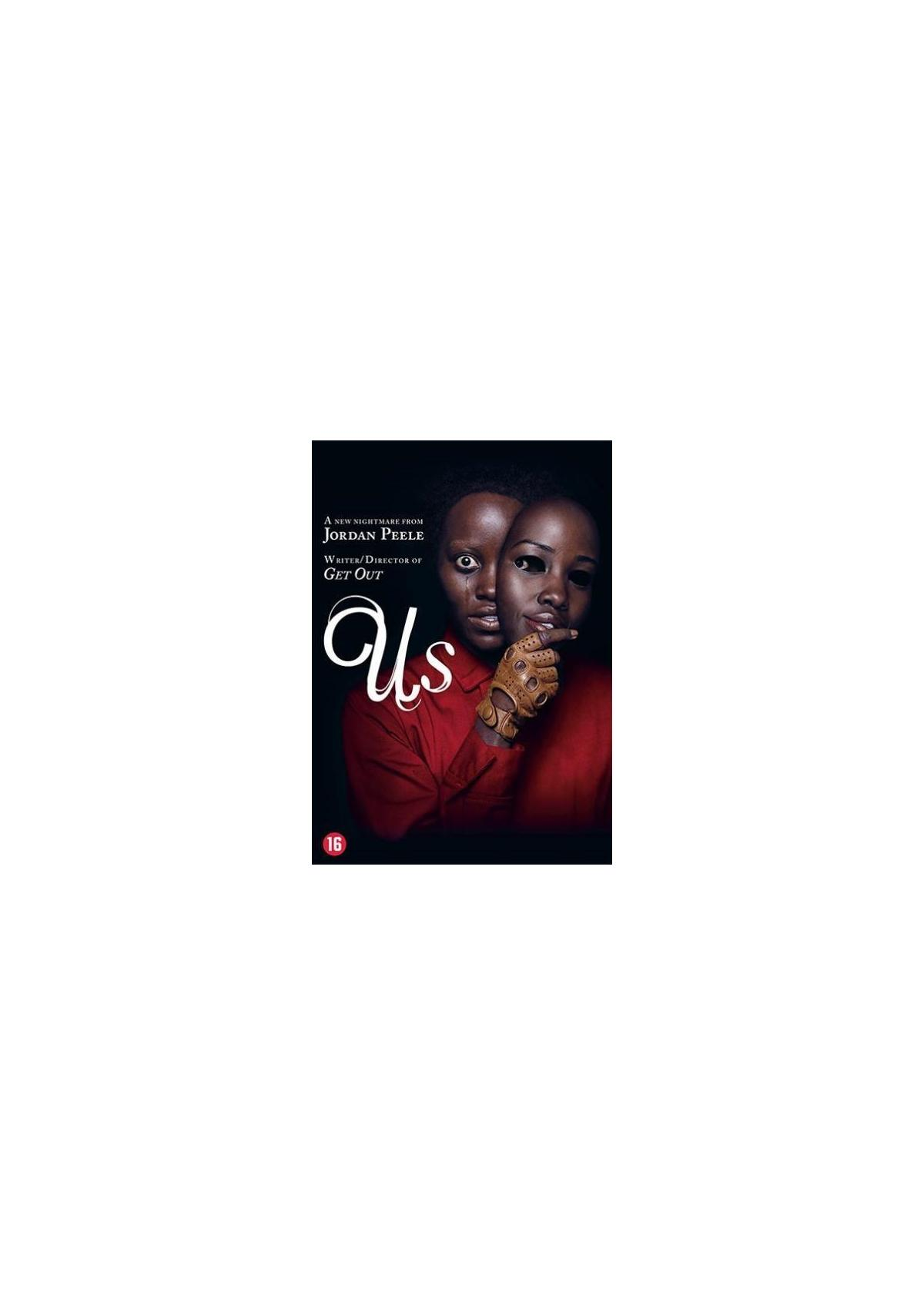 Affiche de film : Deux femmes, titre 'Us' et texte 'Un film de Jordan Peele'.