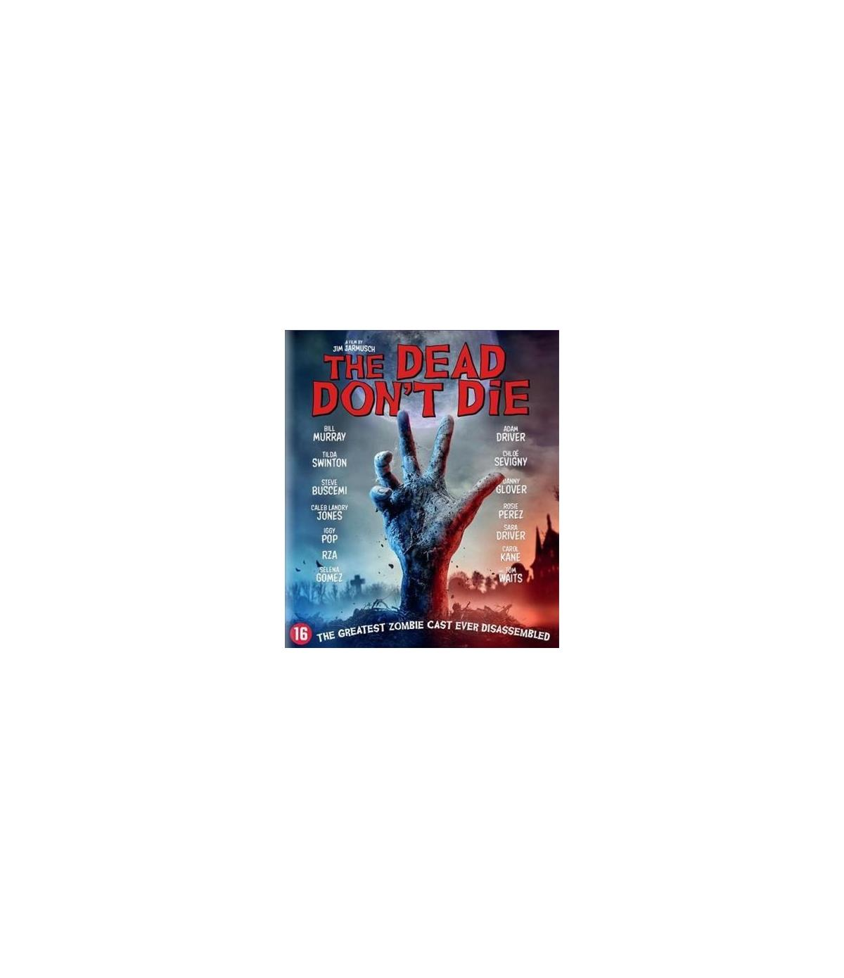La couverture du film The Dead Don't Die. Une main de zombie sort du sol. Le titre est au centre.