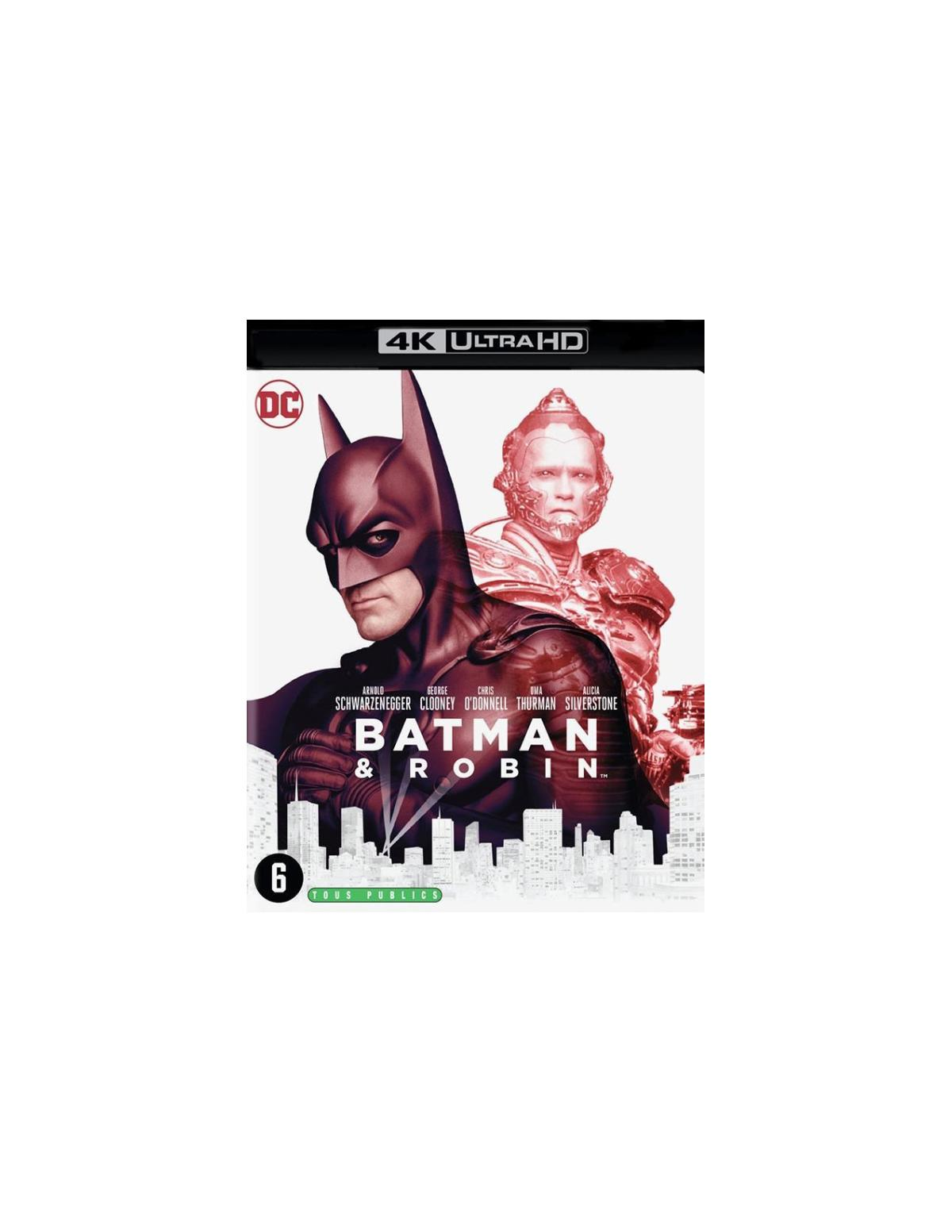 Couverture du film Batman & Robin. Batman à gauche, Mr. Freeze à droite. Le titre en dessous.