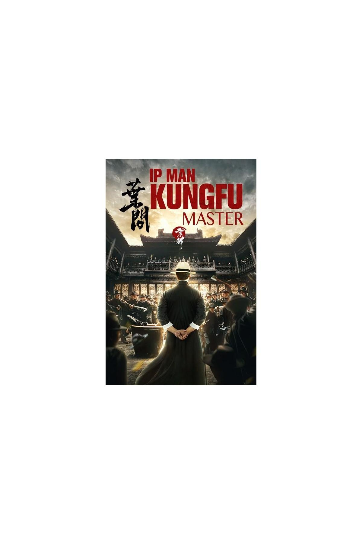 Affiche de Ip Man Kung Fu Master. Montre un homme en costume regardant une foule.