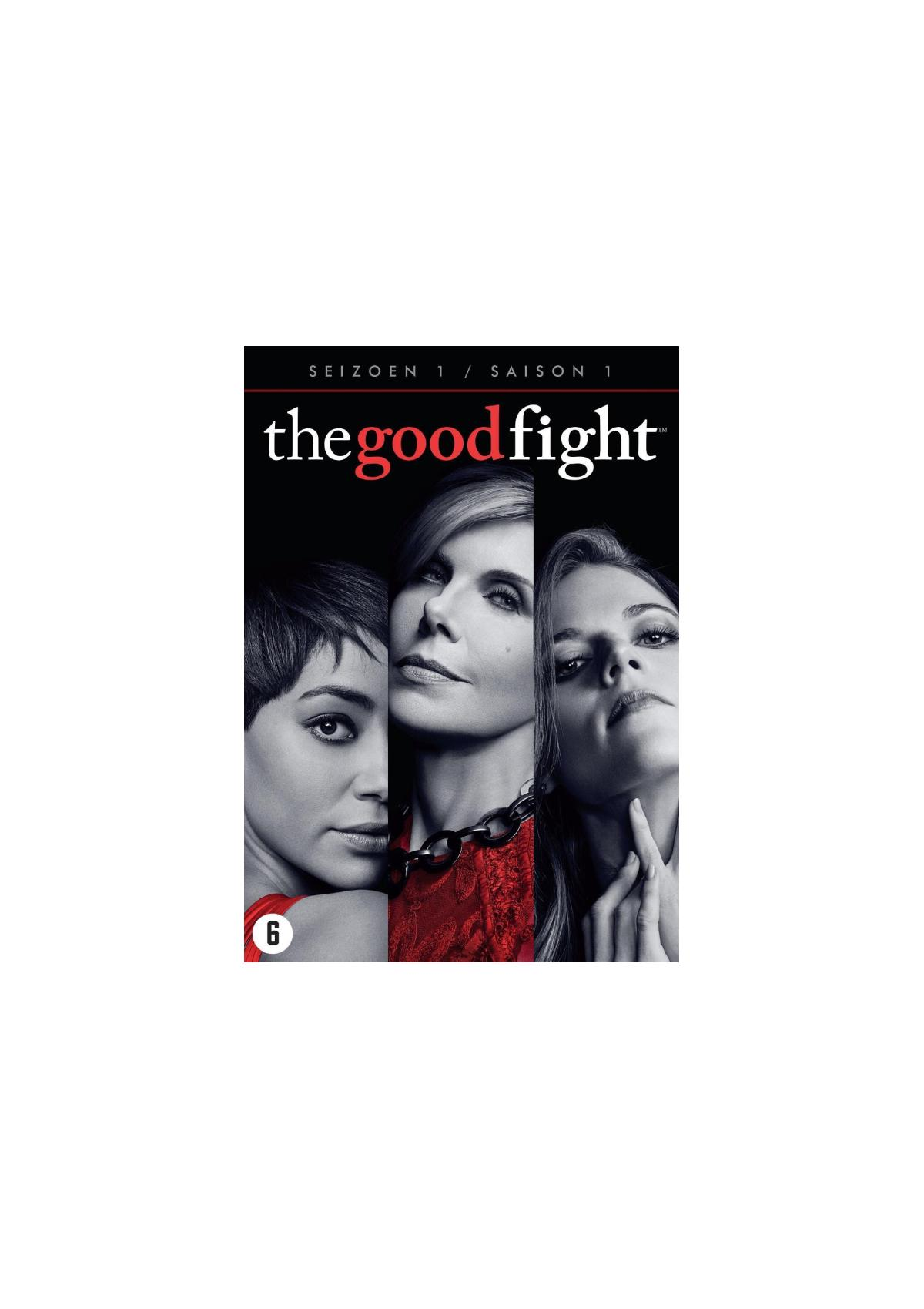 Affiche avec les visages de trois femmes et le titre 'The Good Fight'.