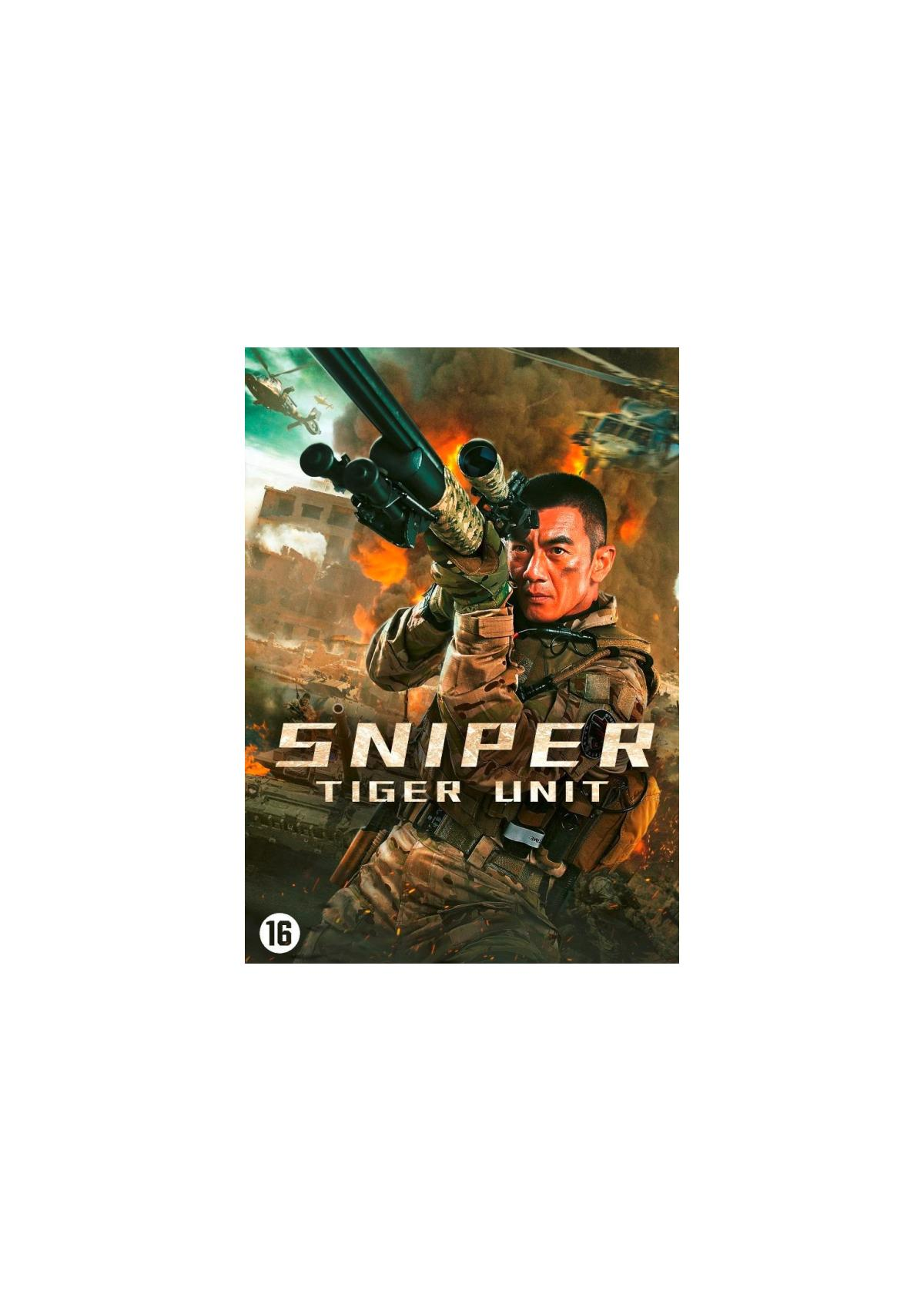 Filmposter: Sniper: Tiger Unit, soldaat richt geweer.