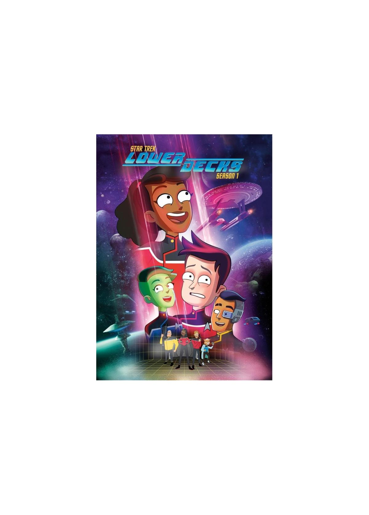Couverture de la série télévisée : Personnages animés. Titre : Star Trek: Lower Decks.