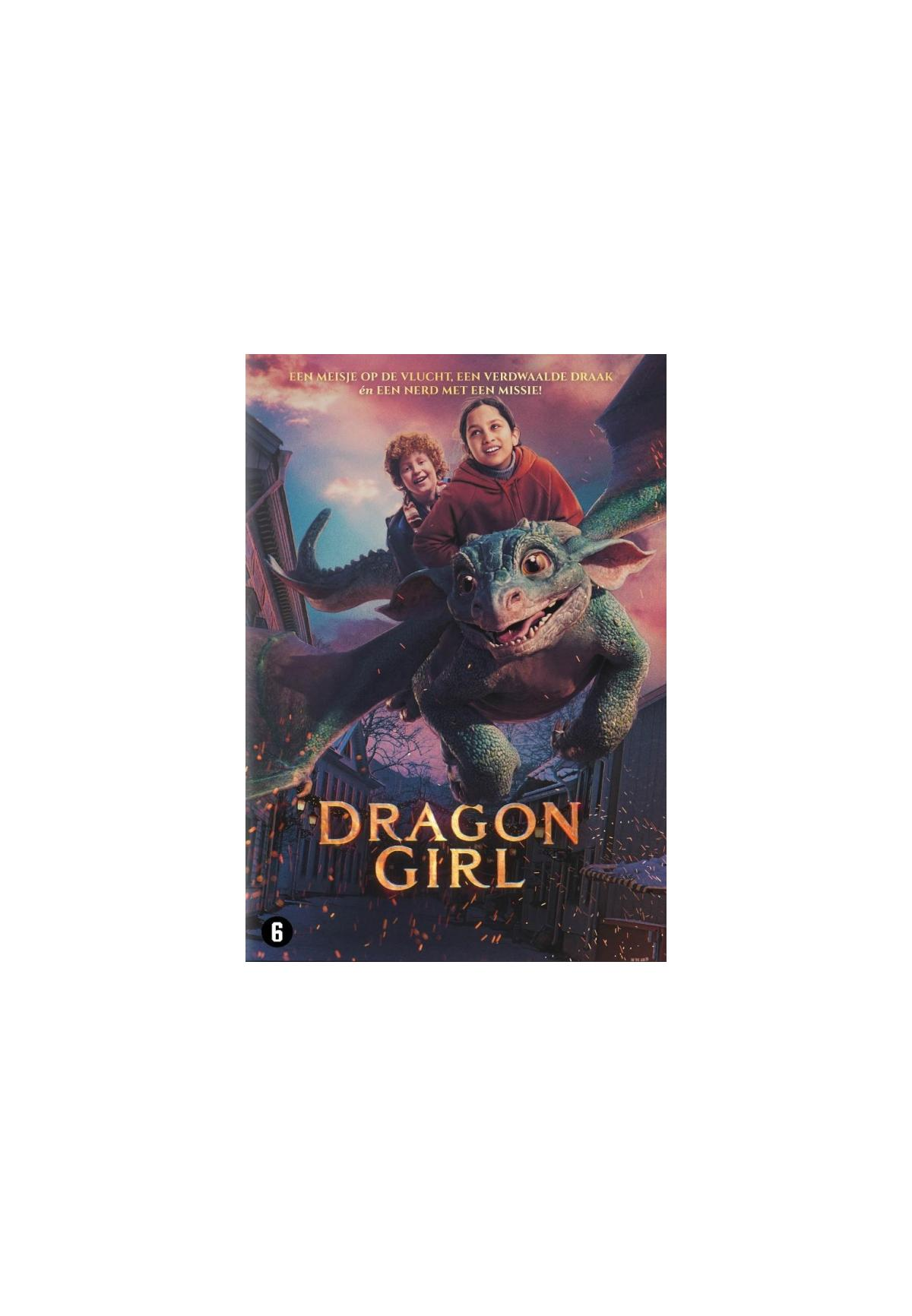 Dragon Girl DVD-hoes: Twee kinderen op een draak.