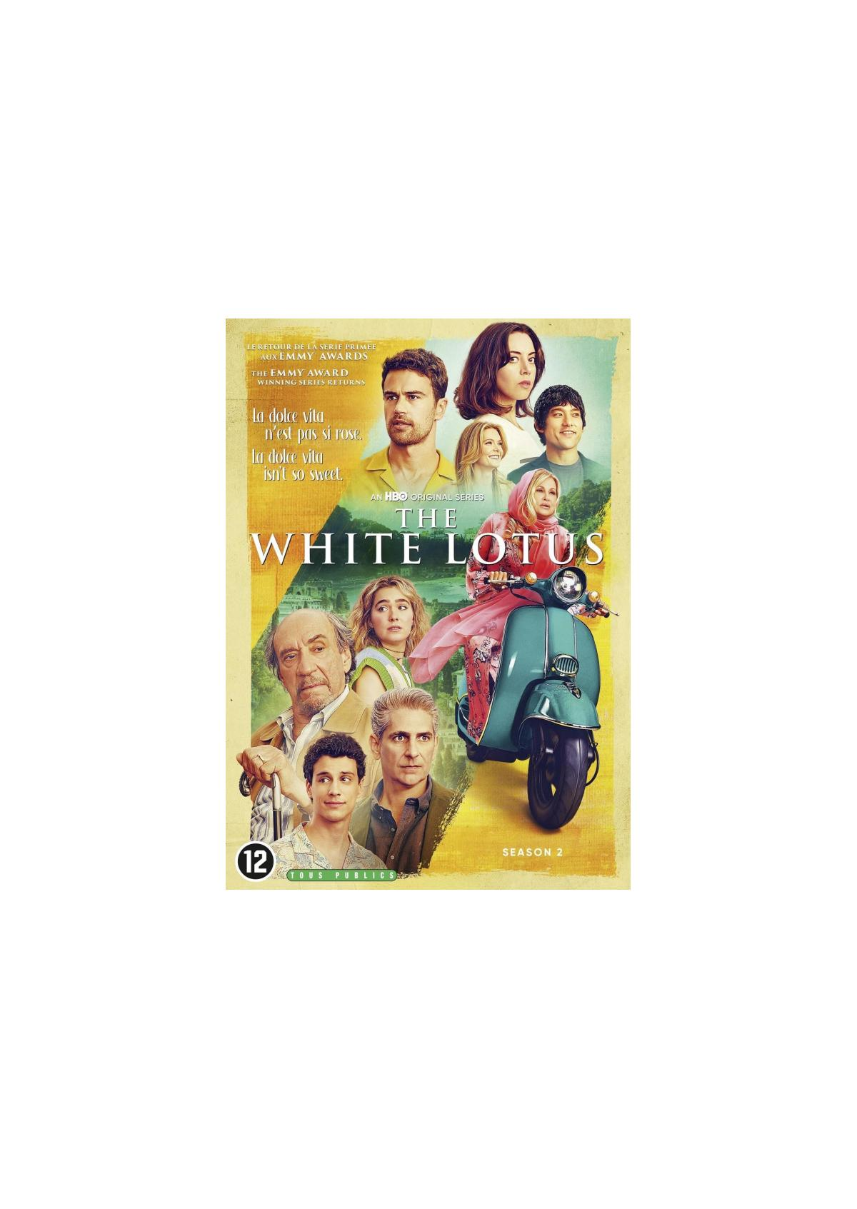 La couverture du film montre un groupe de personnes et le titre 'The White Lotus'.