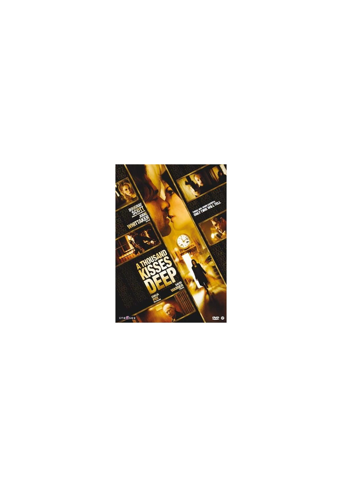 Filmposter toont een kussend stel en de titel 'A Thousand Kisses Deep'.