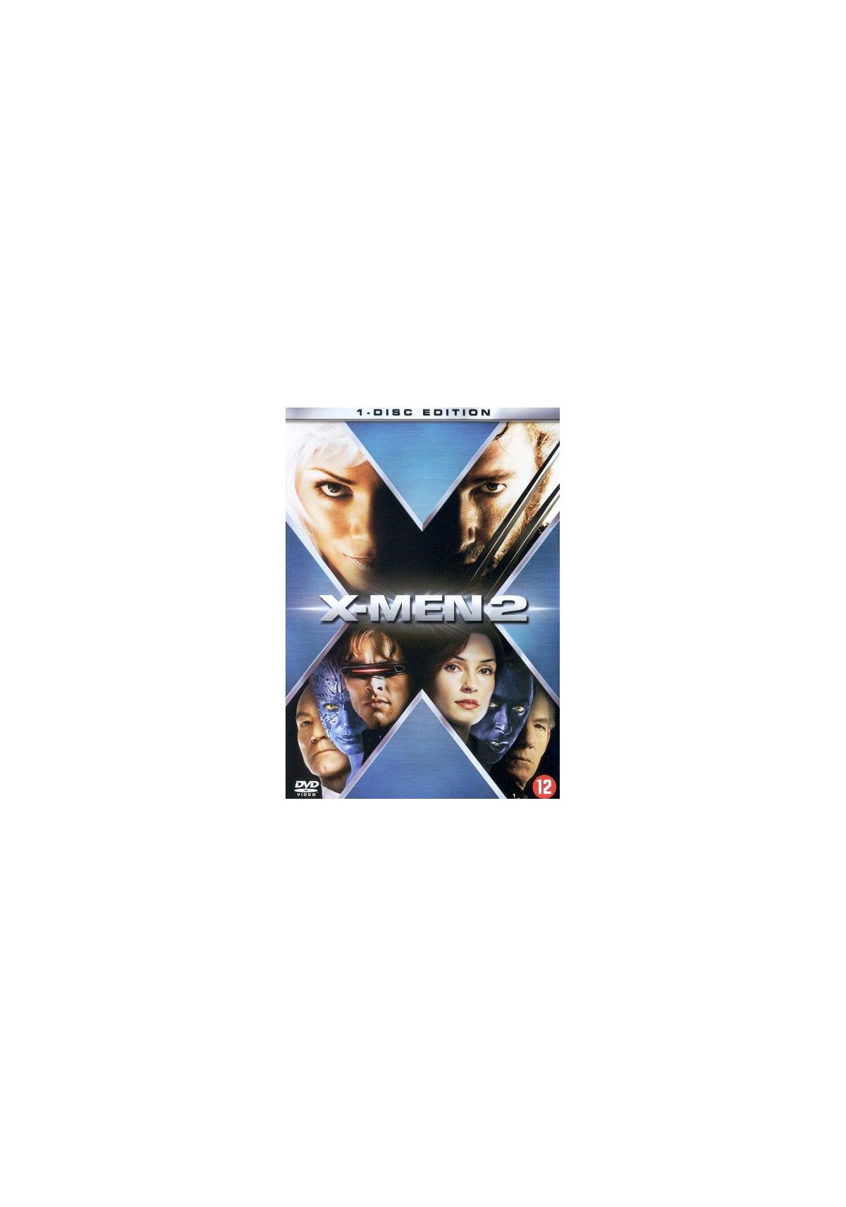 Couverture DVD X-Men 2 avec plusieurs visages. Wolverine, Tornade, Cyclope et autres.