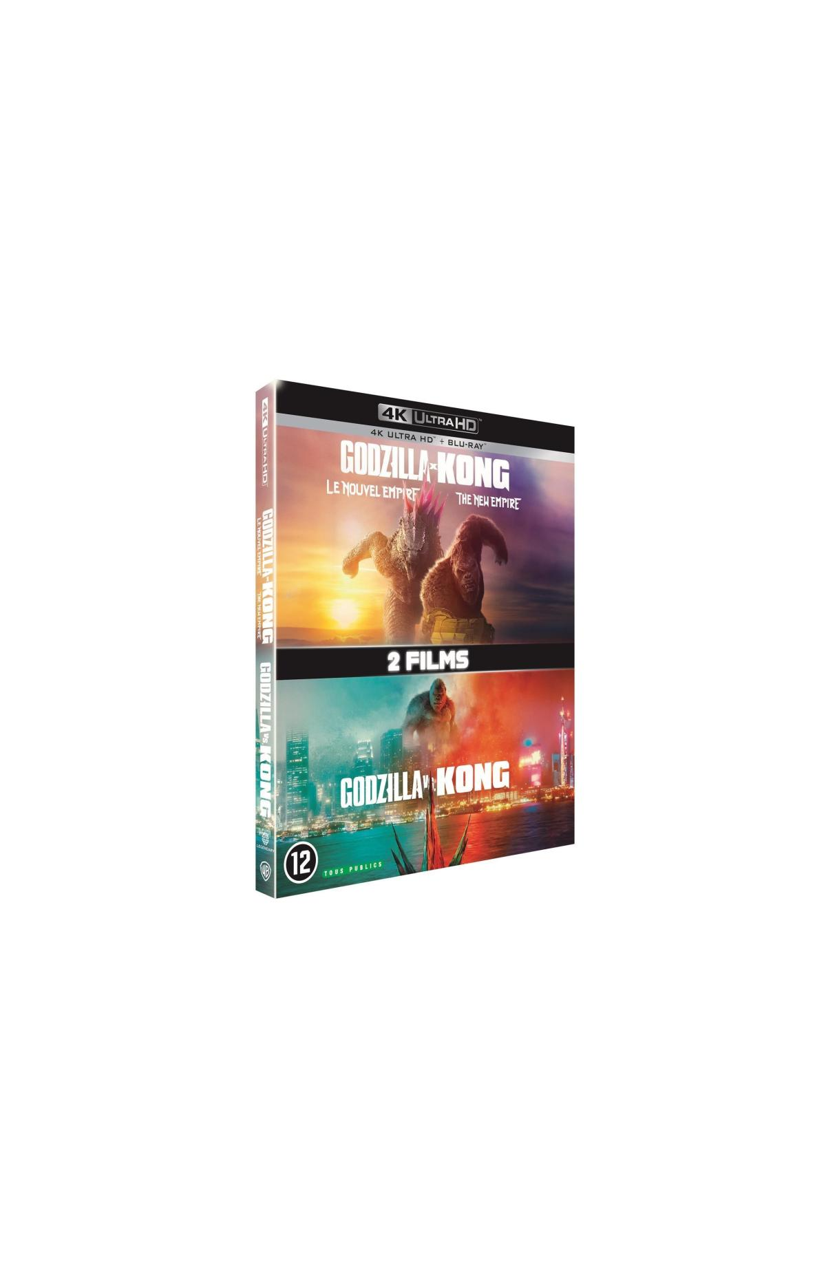 Boîtier DVD de Godzilla et Kong. Deux films sur une seule couverture.