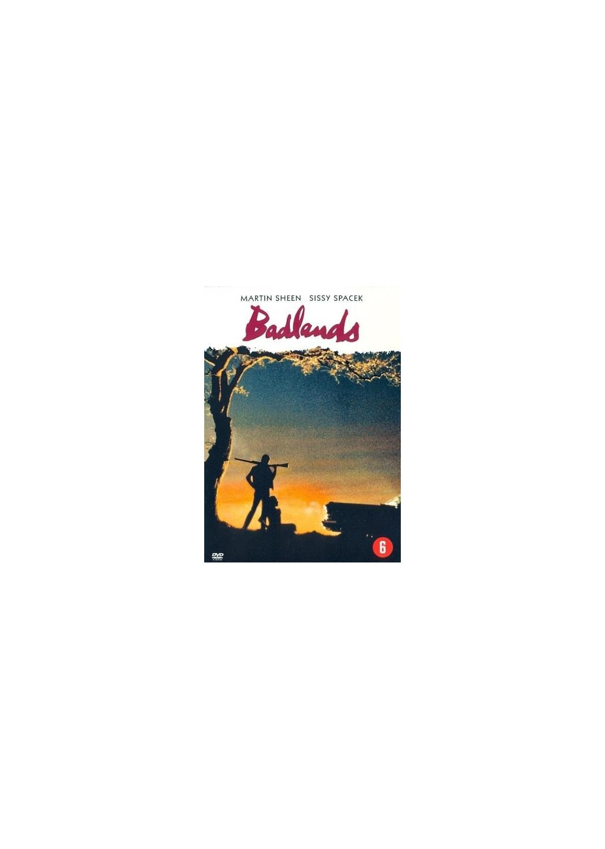 Couverture de film : Un homme et un chien sur fond sombre. Titre : Badlands.