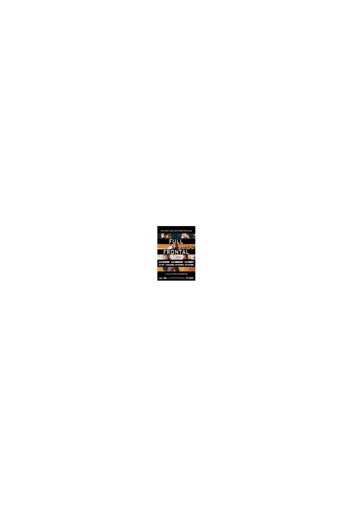 Affiche du film Full Frontal. Deux personnes sont debout. Le titre est au centre.