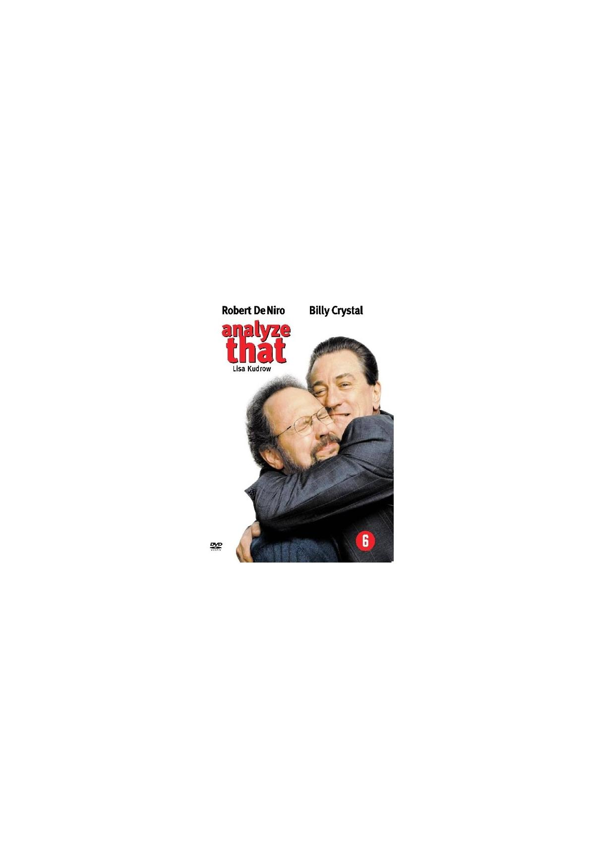Affiche de film avec Robert De Niro et Billy Crystal s'embrassant, titre : Analyze That.