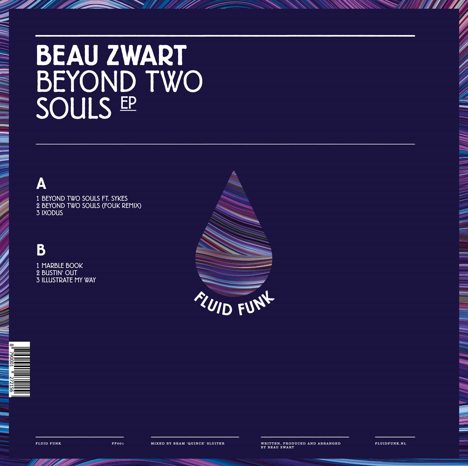 Pochette d'album : Un fond violet avec une goutte colorée. Le titre est 'Beyond Two Souls'.