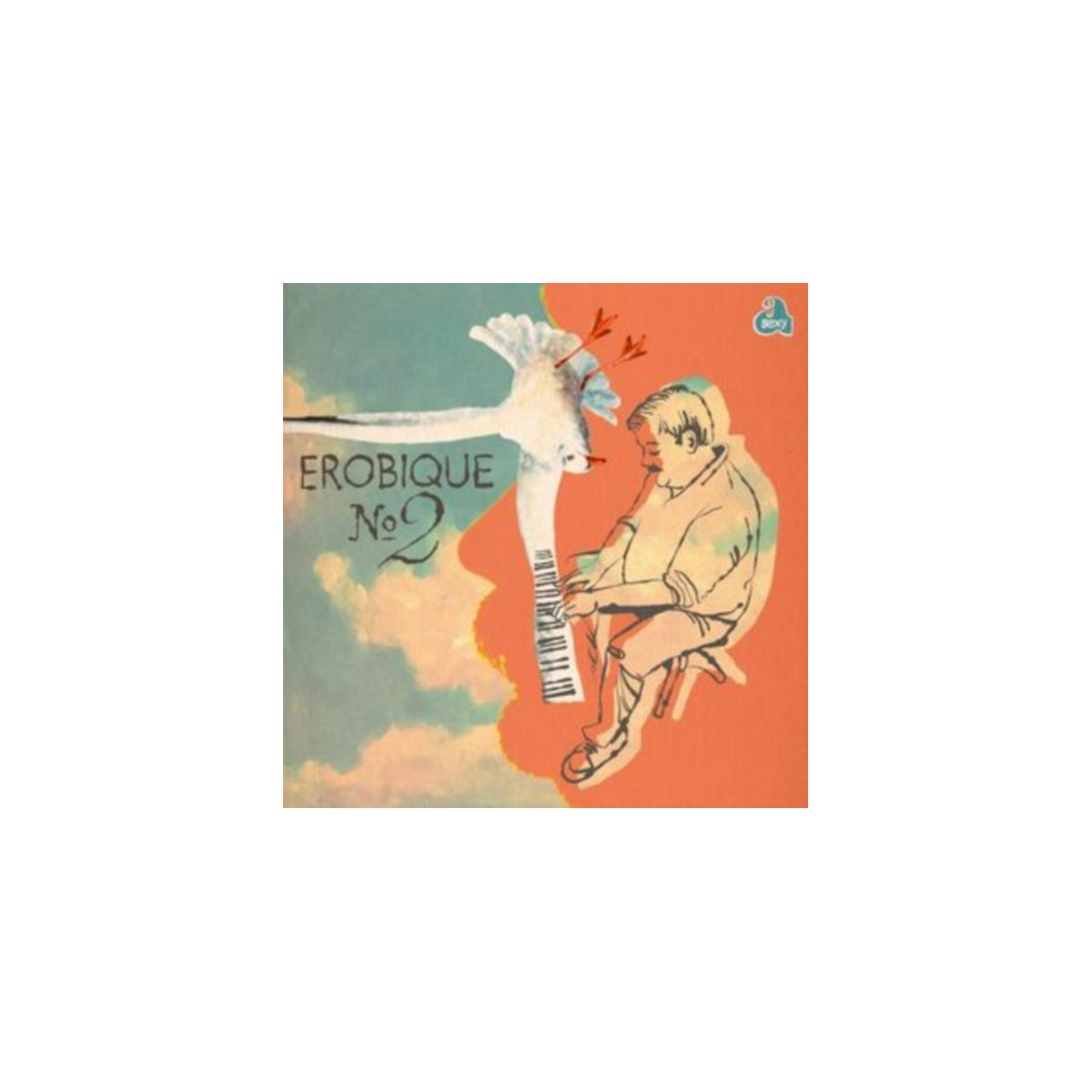 Copertina dell'album: Cartone animato di un uomo che suona il piano, uccello sopra, colori arancione e blu.