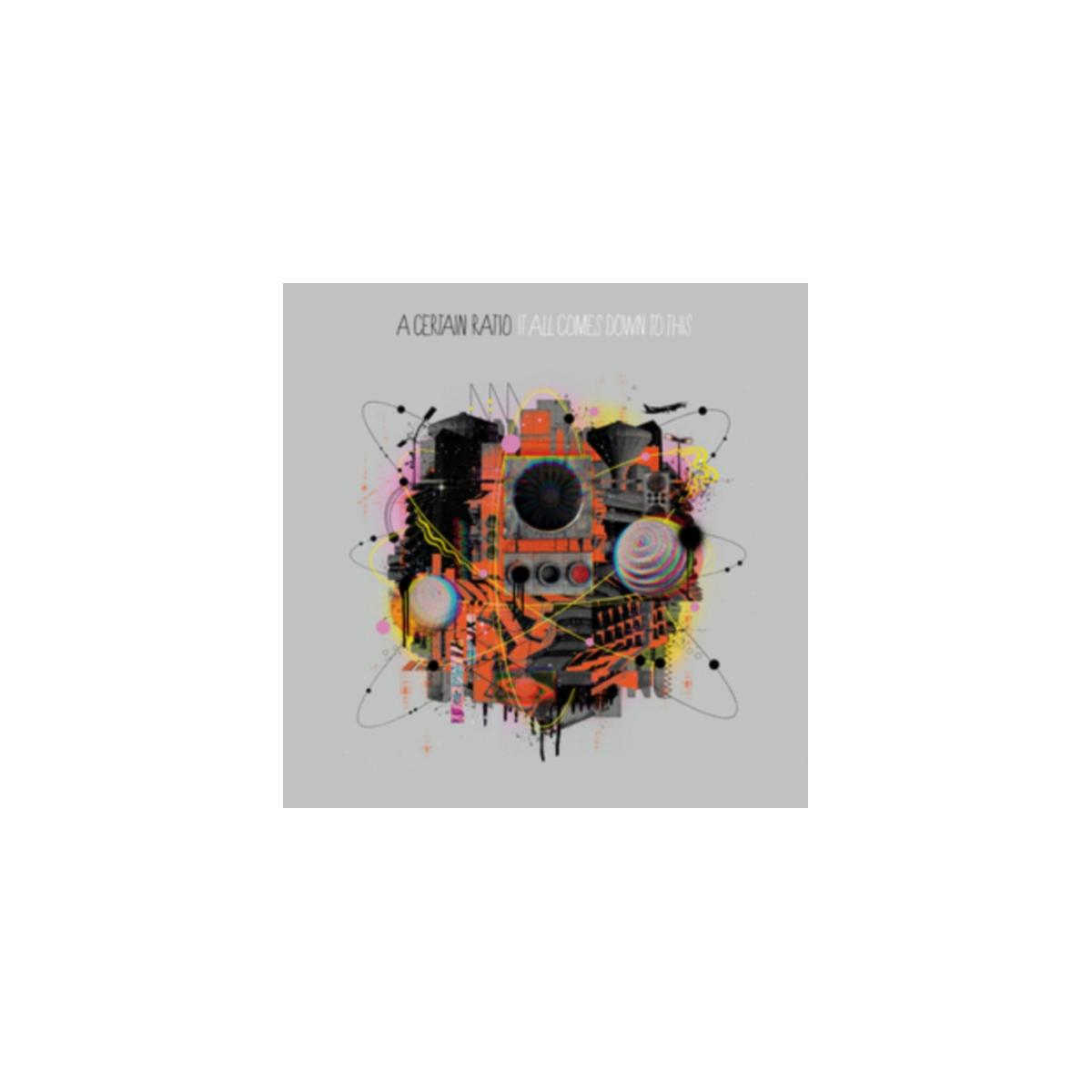 Copertina dell'album: Arte astratta con forme geometriche e linee, titolo 'A Certain Ratio'. Sfondo grigio.