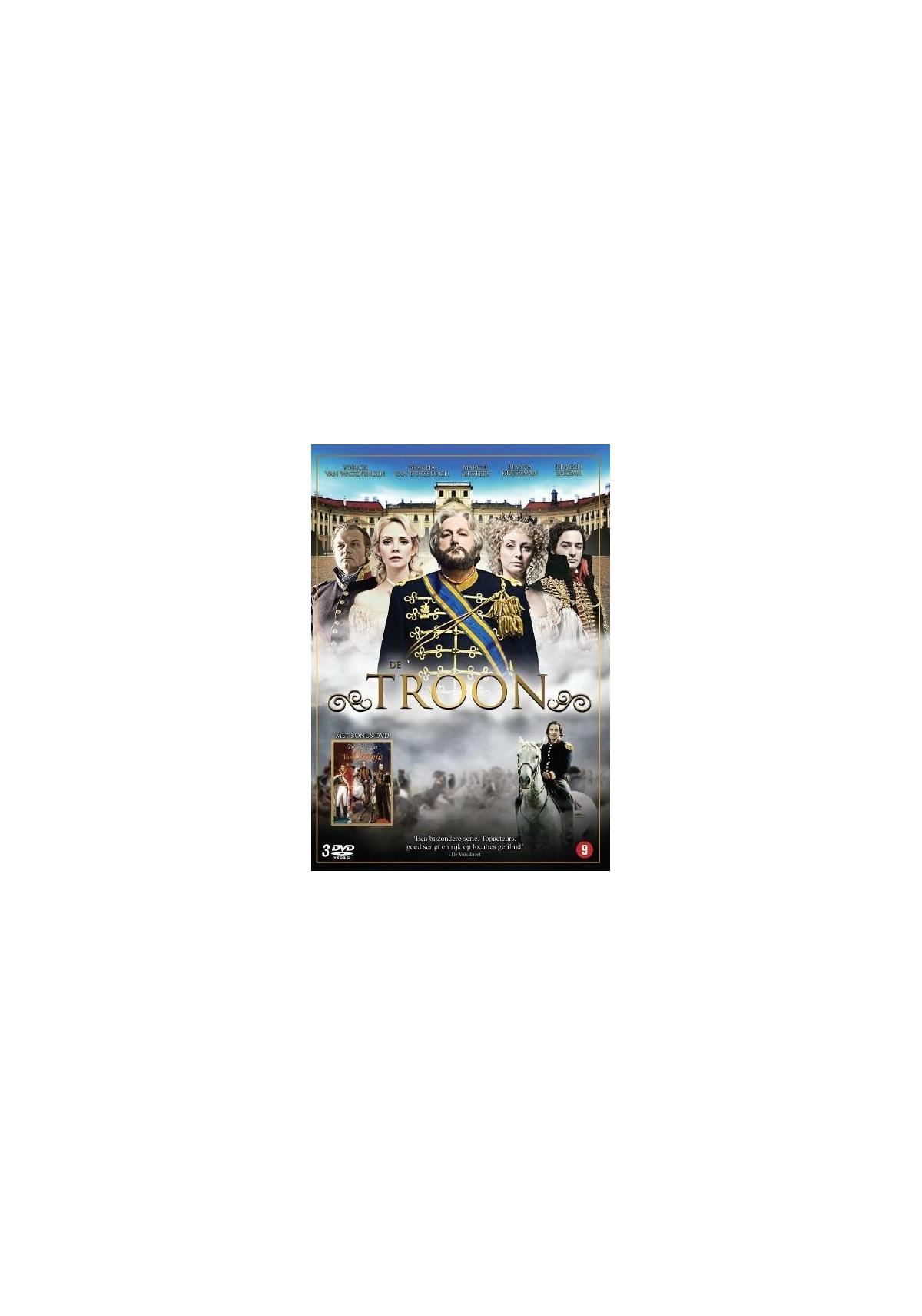 DVD-hoes: Groep mensen, paleisachtergrond en filmtiteltekst.