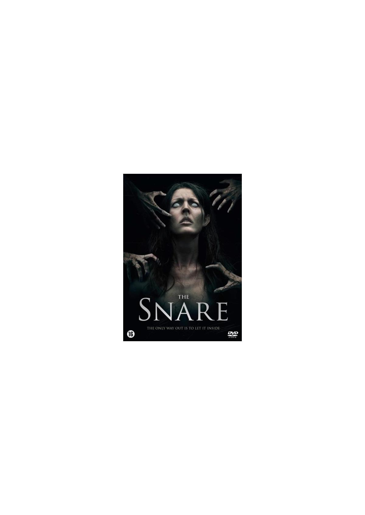 The Snare DVD-hoes. Vrouw met handen die naar haar reiken. Titel: The Snare.