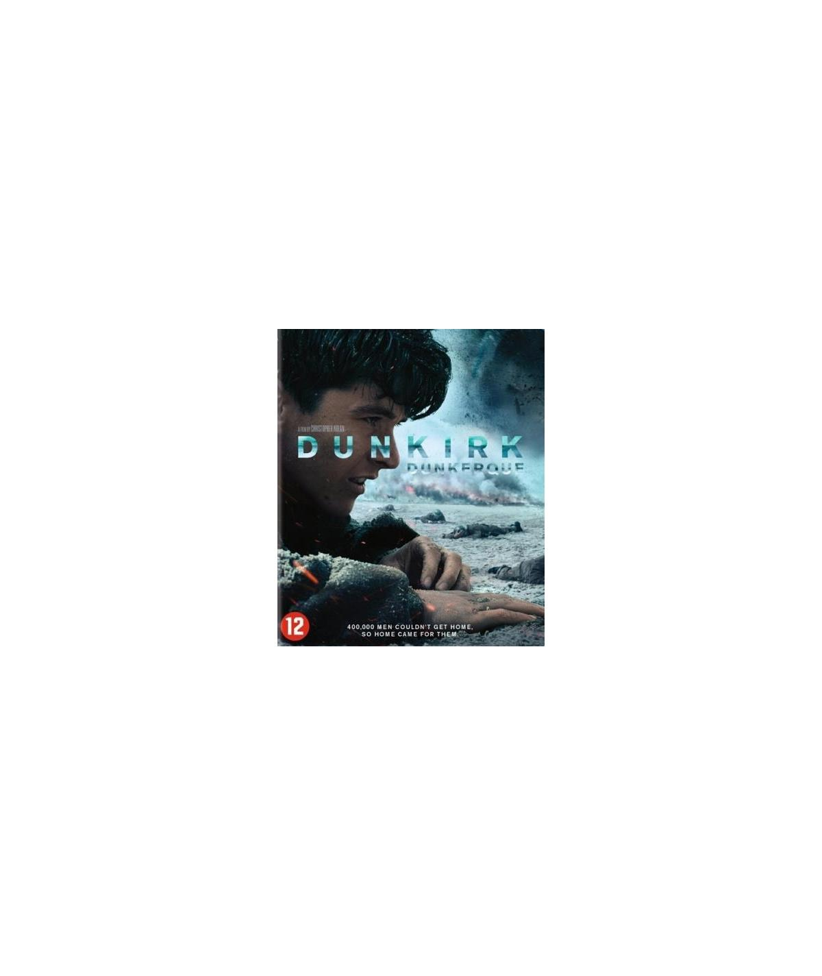 Filmposter voor "Dunkirk" met een gezicht van een man.