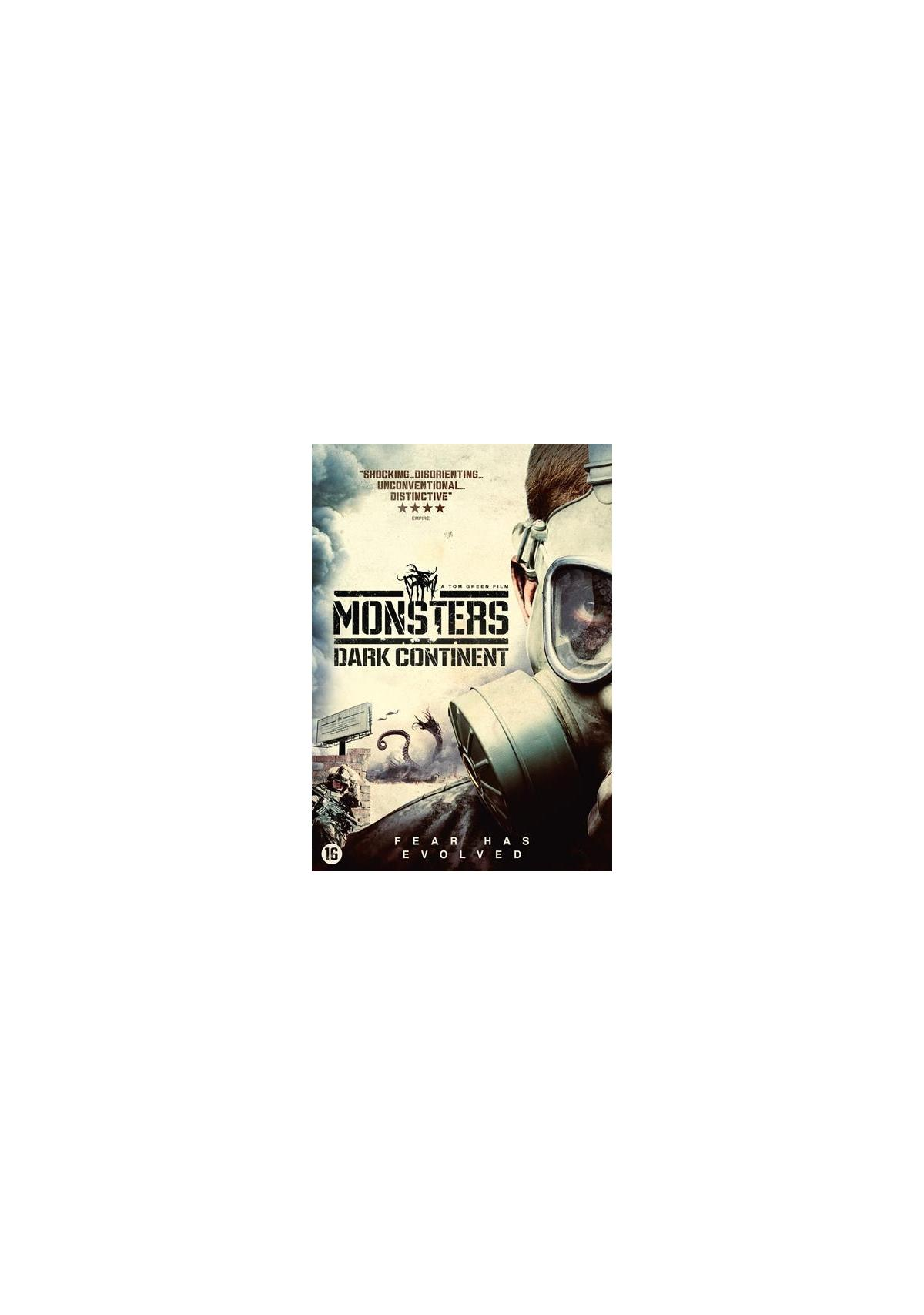 Monsters: Dark Continent filmaffiche, een man met gasmasker.