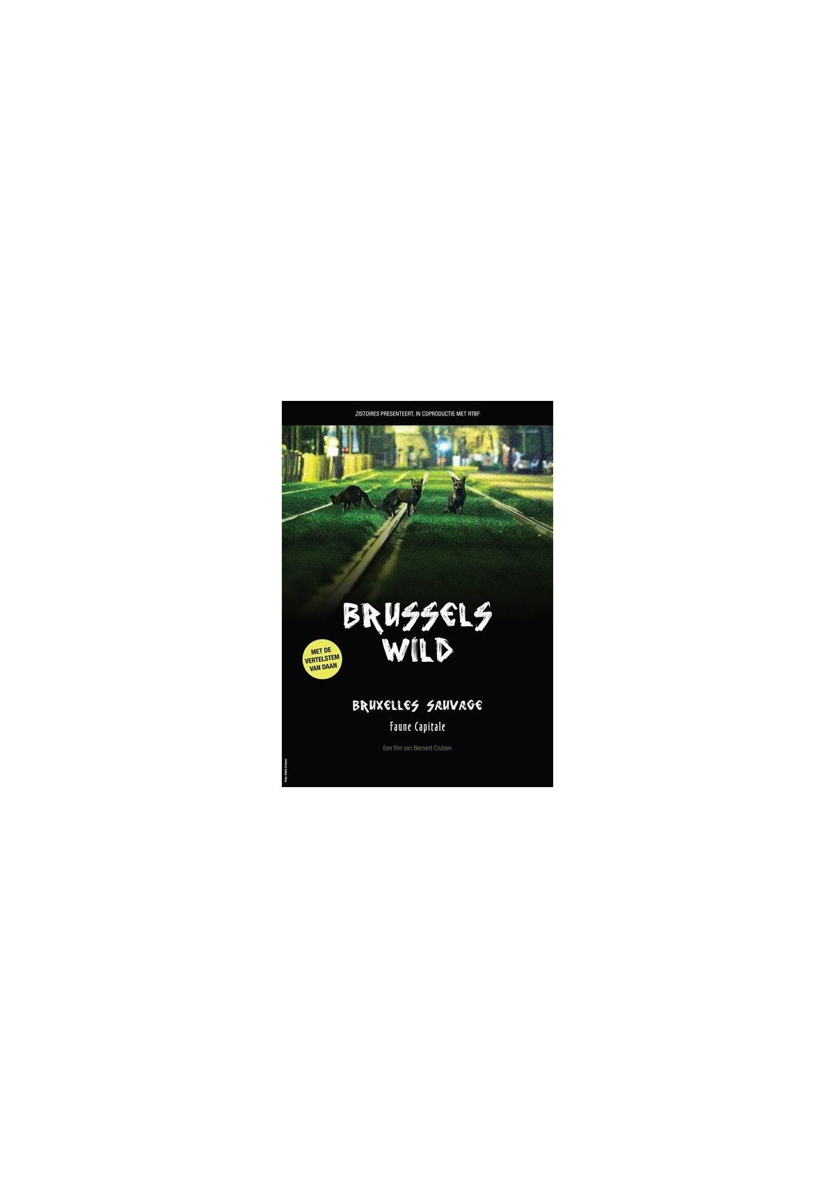 Boekomslag met herten op spoorrails, titel "Brussels Wild".