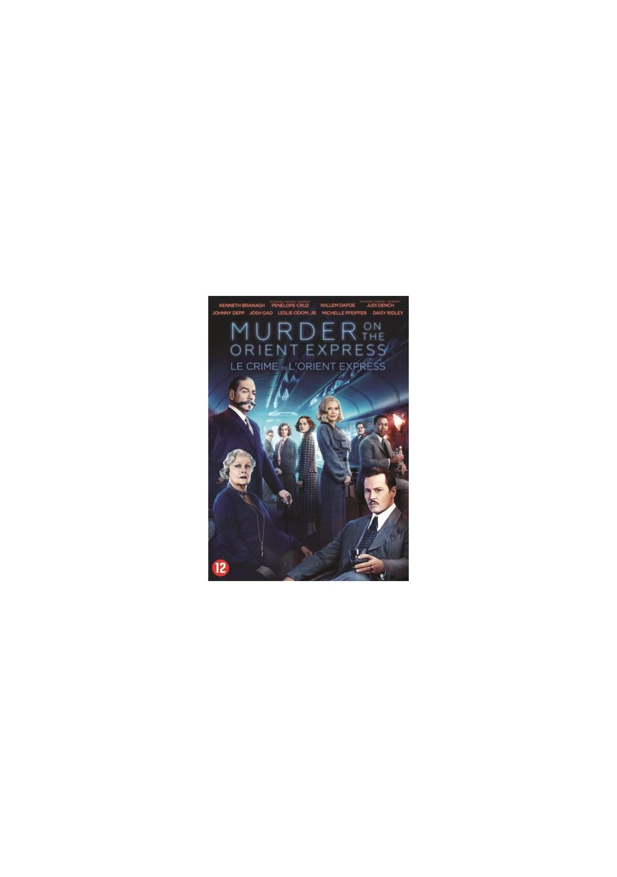 Pochette DVD : Le Crime de l'Orient-Express. Acteurs en tenue formelle. Texte en haut.
