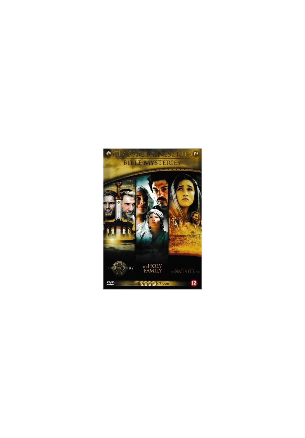 Filmposter. Portretten van mensen. Tekst: Classic Ministries, The Nativity, The Holy Family.