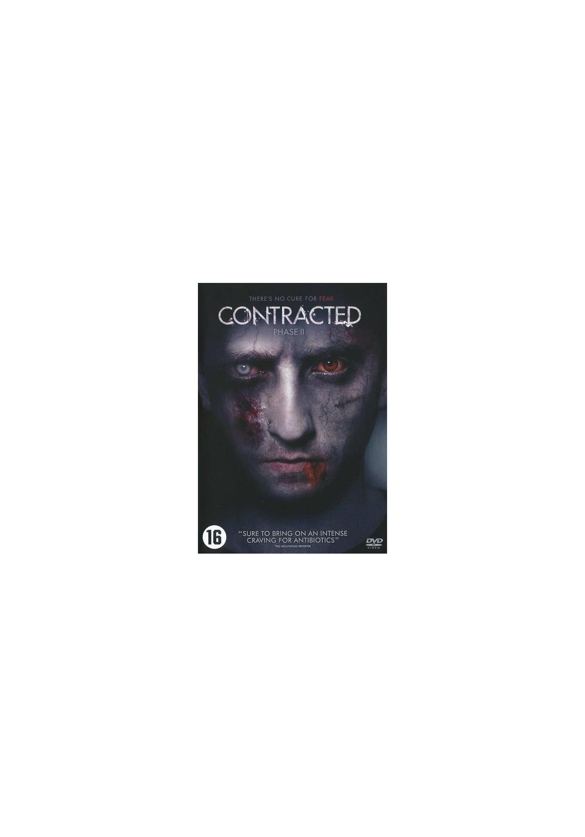 Contracted Phase II dvd-hoes. Het gezicht van een man met bloed en wonden.
