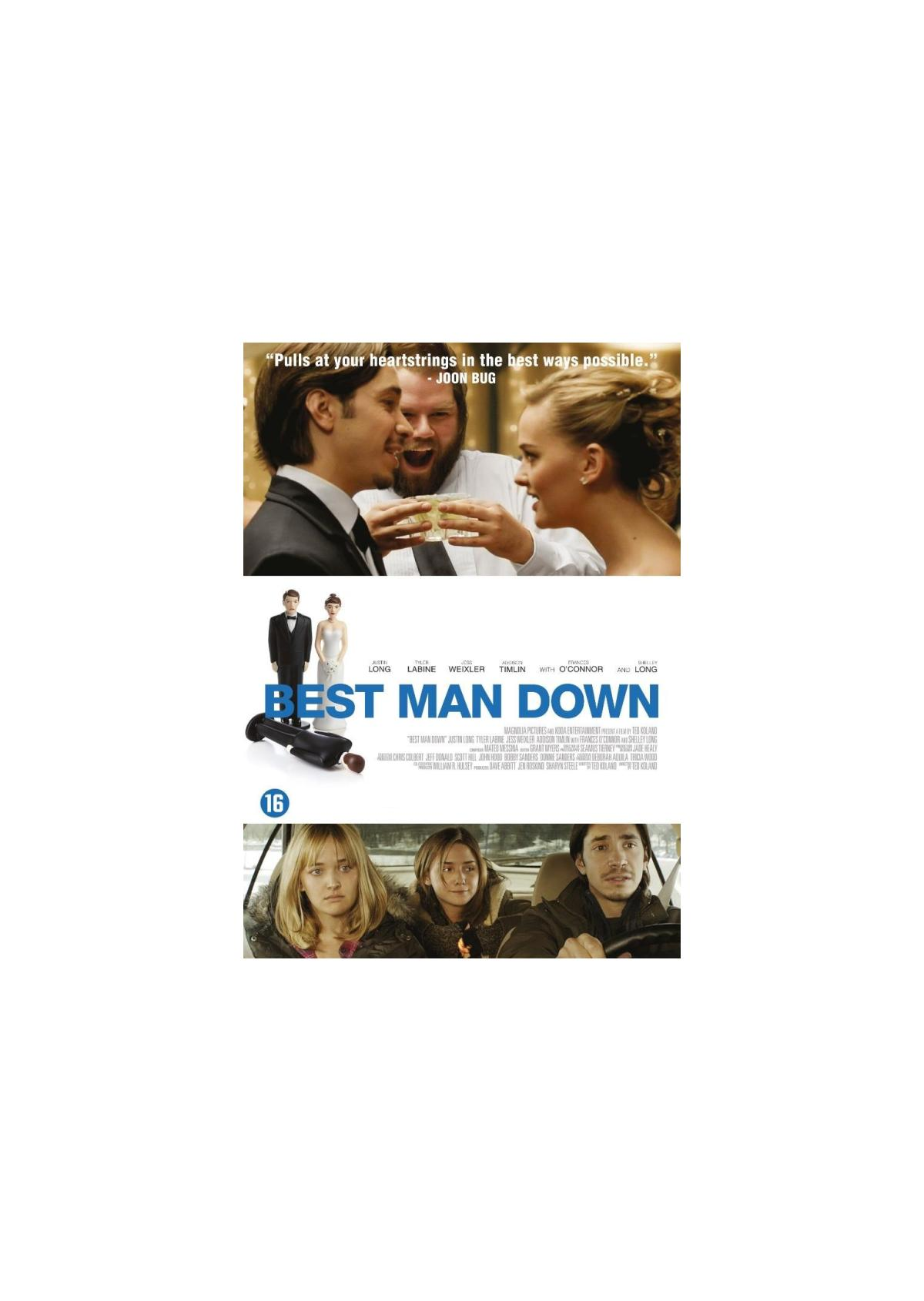 Couverture DVD de Best Man Down. Scènes de mariage et de trajet en voiture, avec plusieurs.
