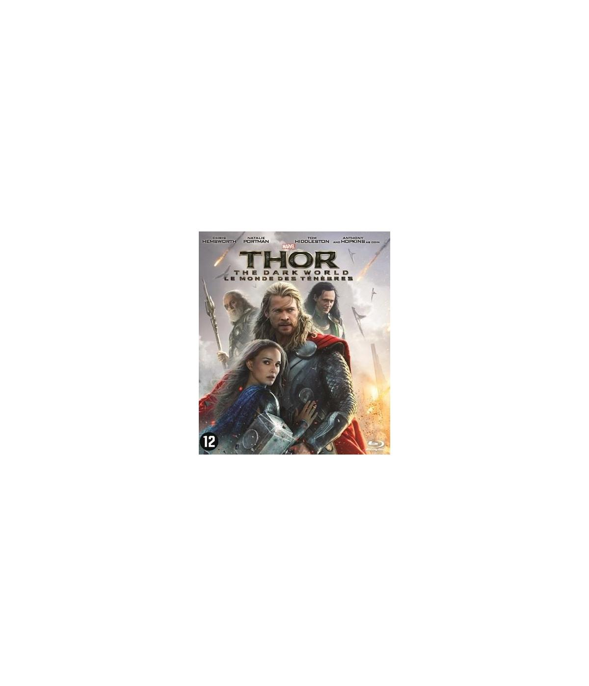 Couverture de film : Thor avec personnages, texte 'THOR: THE DARK WORLD', 12+.