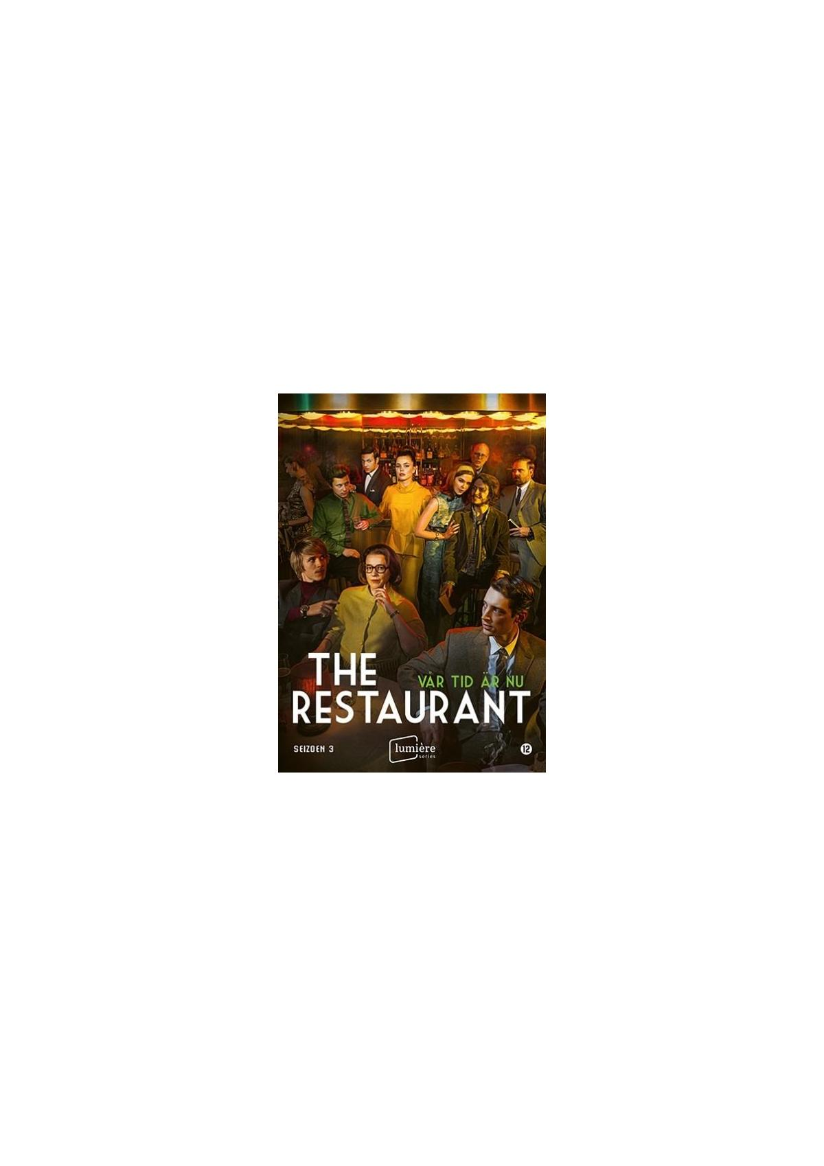 Affiche de film. Groupe de personnes dans un restaurant. Titre : The Restaurant.