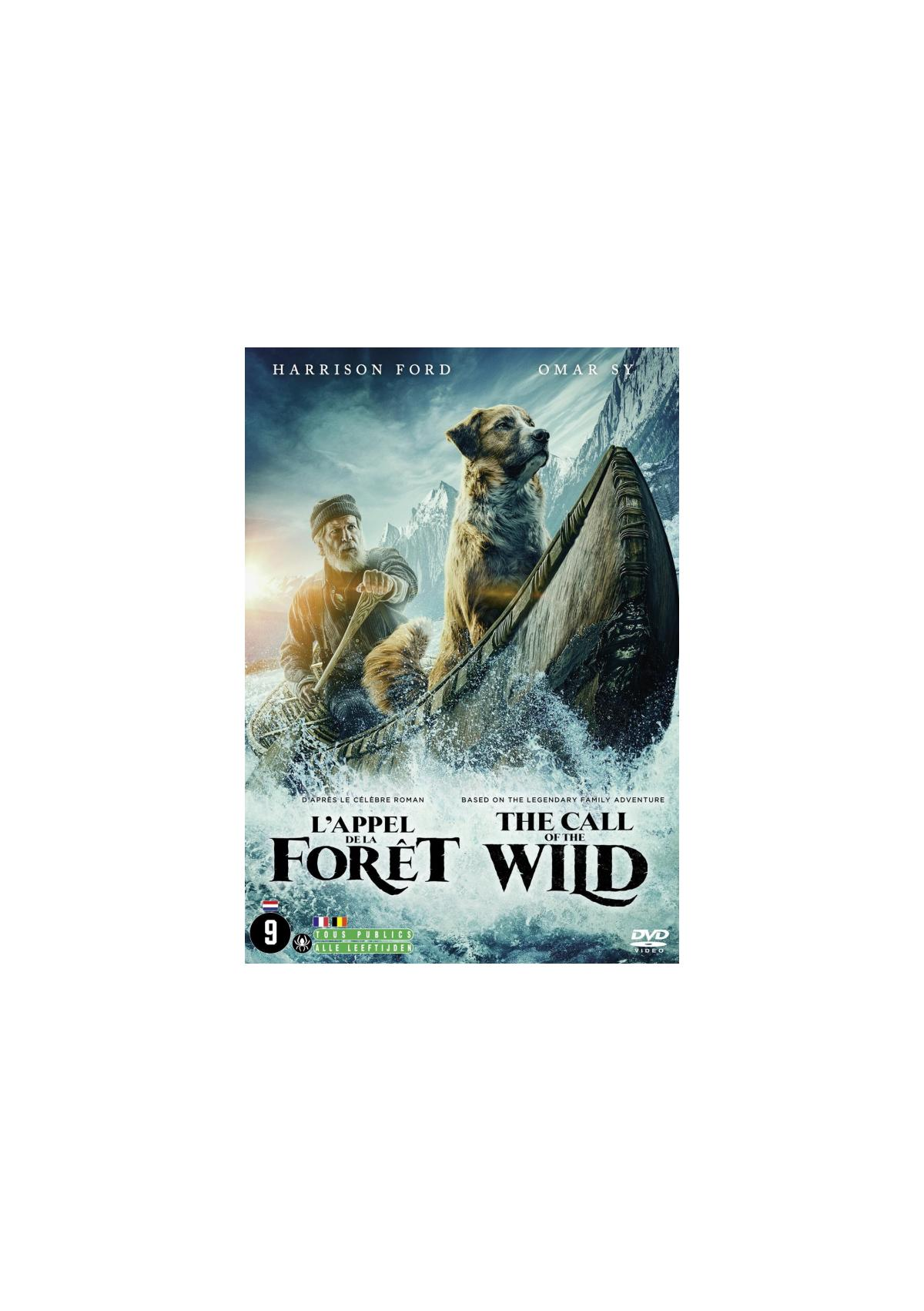 Filmposter met twee mannen in een boot en de titel "The Call of the Wild".