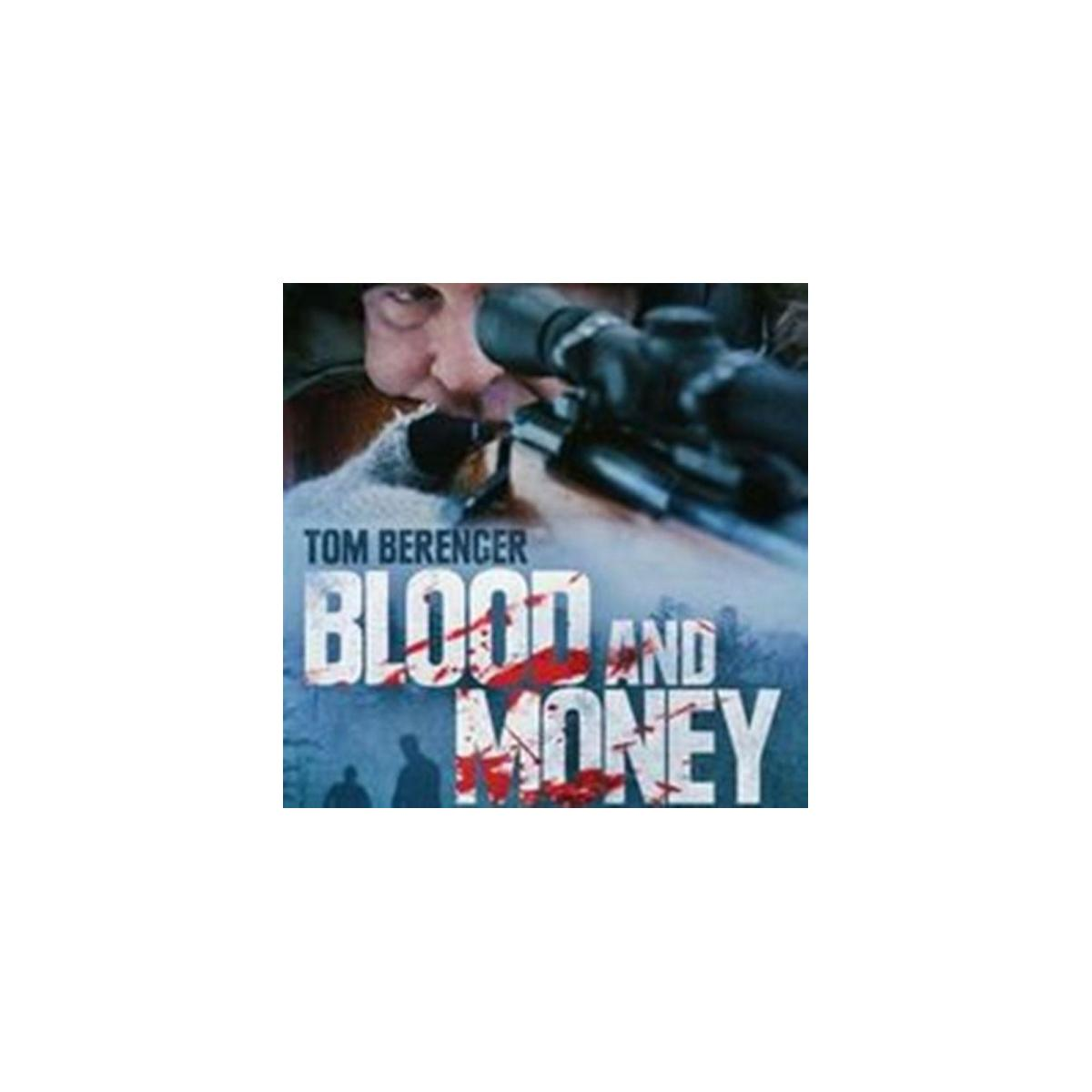 Couverture de film avec le titre 'Blood and Money' et une personne visant avec un fusil.