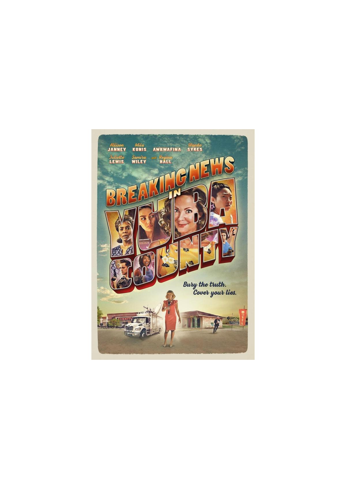 Couverture de film avec des gens. Le titre est 'BREAKING NEWS IN YUBA COUNTY'.