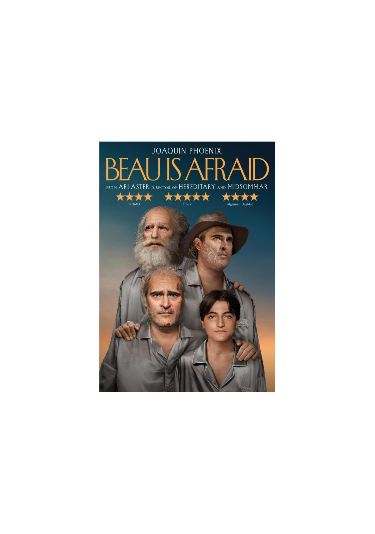 Couverture du DVD Beau Is Afraid. Quatre hommes se tiennent ensemble. Le titre est au-dessus des hommes.