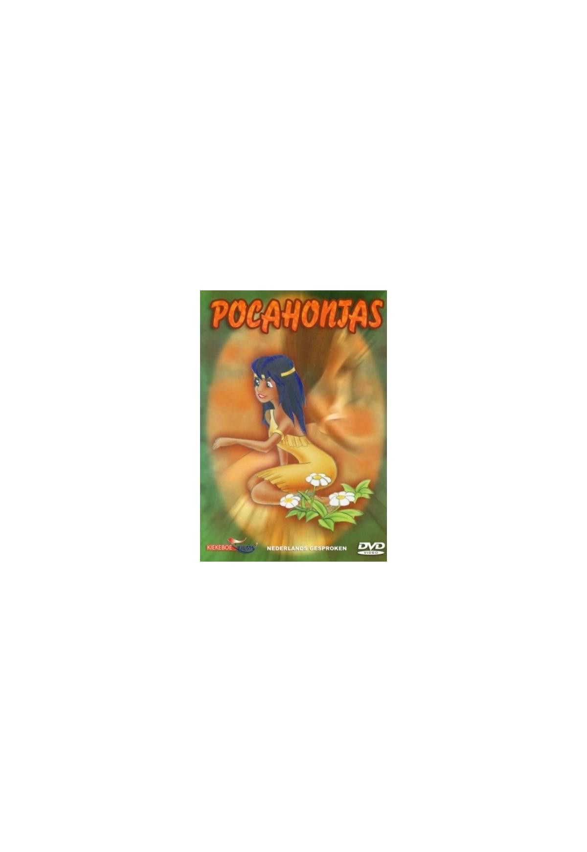 DVD-hoes van de tekenfilm Pocahontas, met een cartoonmeisje en de titel 'Pocahontas'.